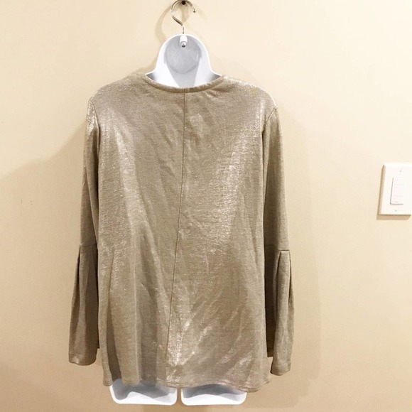 DREW Shay Linen Top in Metallic Gold Small - Picture 8 of 12